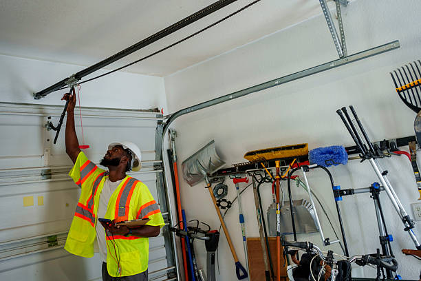Professional Garage Door Panel Replacement technician working in Rendon, TX